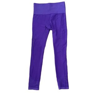 Gymshark Purple Laser Cut Textured High Rise Athletic Sports Yoga Leggings